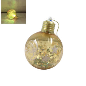 Διάφανη κρεμαστή φωτιζόμενη μπάλα με διακοσμητικό Φ8cm