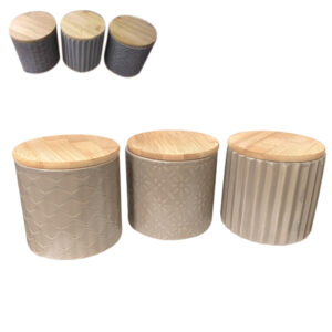 Σετ 3 κεραμικά βάζα για καφέ-ζάχαρη και αλάτι