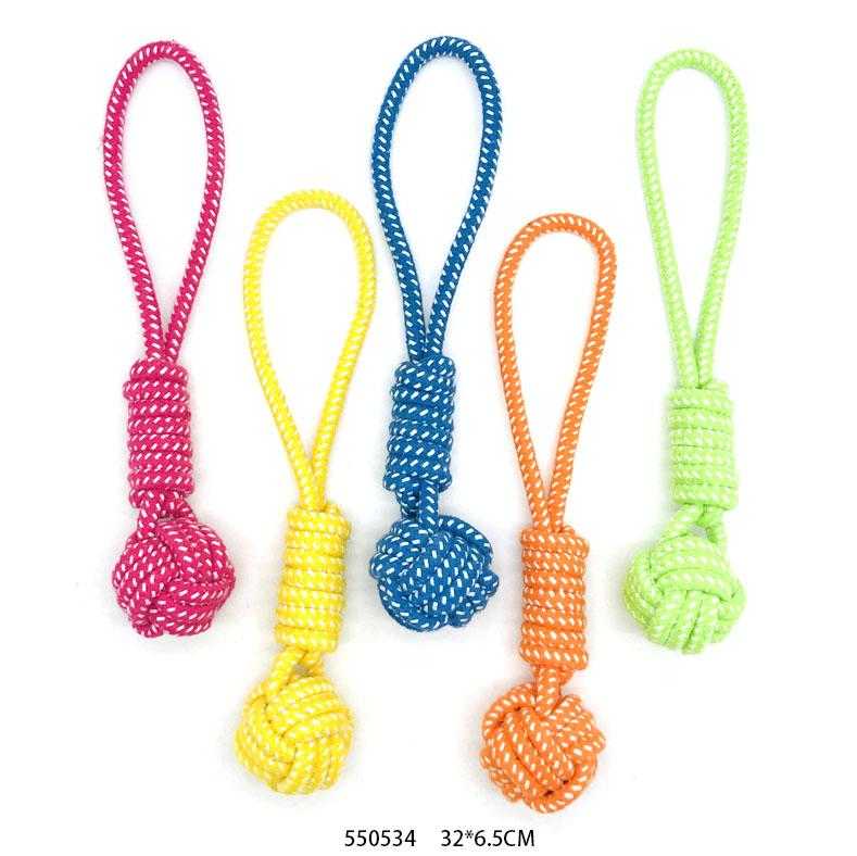 Παιχνίδι σκύλου σχοινί με μπάλα - 32cm - 12pcs - 550534 - Image 2