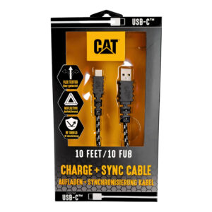 CAT Καλώδιο φόρτισης USB to USB-C 18W μαύρο 3m USBC-G