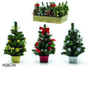 Διακοσμητικό χριστουγεννιάτικο δέντρο 26cm σε γλαστράκι