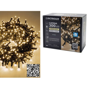 300 λαμπάκια led λευκό θερμό 12m