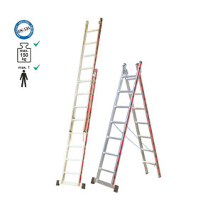 Σκάλα επαγγελματική αλουμινίου διπλή - 2*09 σκαλιά ύψος Α/Β: 2,50m/4,00m.