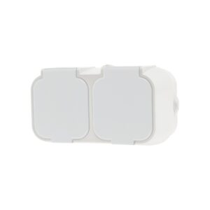 GEYER Πρίζα διπλή IP54 H2-B52GM-W λευκή