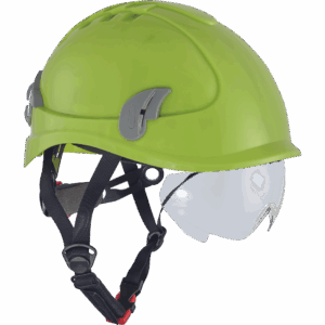 Κράνος εργοταξίου Alpinworker κίτρινο HV με ενσωματωμένα γυαλιά