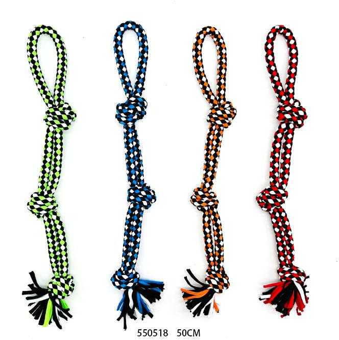 Παιχνίδι σκύλου σχοινί με κόμπους - 50cm - 12pcs - 550518 - Image 2