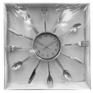 Ρολόι Τοίχου Μαχαιροπίρουνα Πλαστικό ø33cm Homie 321898