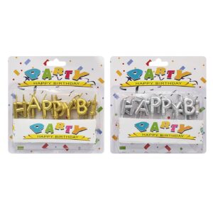 Κεριά Happy Birthday Χρυσό-Ασημί  Homie 3767