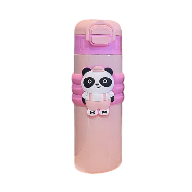 Παιδικό παγούρι-θερμός με καλαμάκι - 500ml - 219446 - Pink