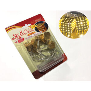 Χριστουγεννιάτικο λαμπάκι led 8άρι χρυσό κυβάκι μπαταρίας