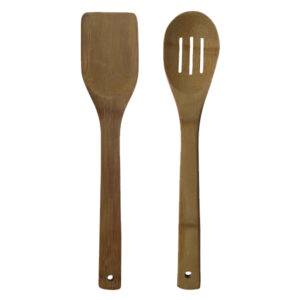 Σετ 2 ξύλινες κουτάλες από μαμπού