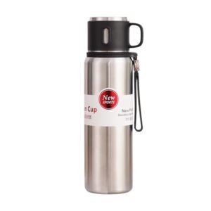 Φορητό παγούρι-θερμός με κούπα - 600ml - 312598 - Silver