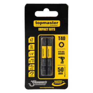 TOP MASTER Μύτη κατσαβιδιού Impact Torx με μέγεθος TX40 50mm συσκευασία 2τεμ. 338741