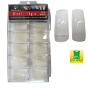 Σετ 100 διάφανα ψεύτικα νύχια [40502030-Δ]