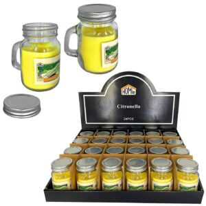 Κερί Σιτρονέλας σε Γυάλινο Ποτήρι με Καπάκι 8,5x6cm 210g Gross, 90g net Homie 57501