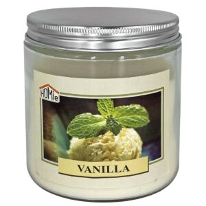 Κερί Βανίλια σε Βάζο Γυάλινο με Καπάκι 10x9,5cm  545g Gross/280g net Homie 57503