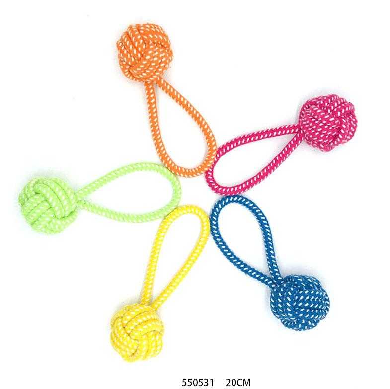 Παιχνίδι σκύλου σχοινί με μπάλα - 20cm - 12pcs - 550531 - Image 2
