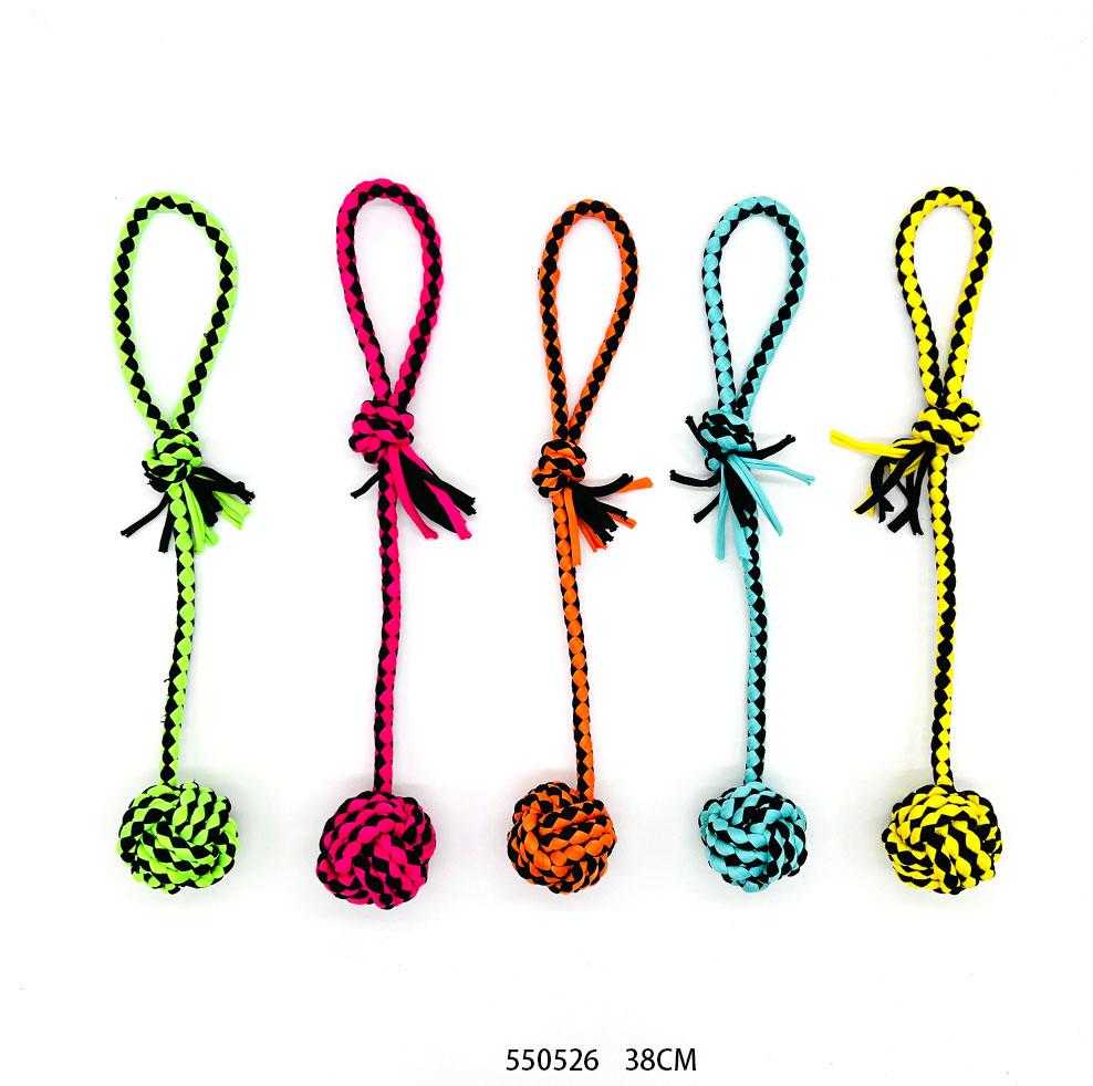 Παιχνίδι σκύλου σχοινί με μπάλα - 38cm - 12pcs - 550526 - Image 2