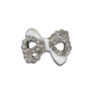 Μεταλλικό διακοσμητικό νυχιών φιόγκος λευκός