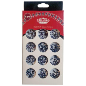 Διακοσμητικά μαύρα στρασάκια νυχιών σε κασετίνα