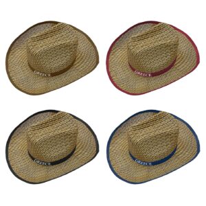 Καπέλο Ψαθόχαρτο Greece Κορδέλα Ενηλίκων 40x34cm SummerTiempo 622744