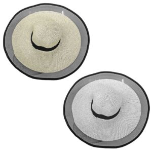 Καπέλο Γυναικείο Ψαθόχαρτο Κορδέλα και Τούλι 50cm SummerTiempo 622746