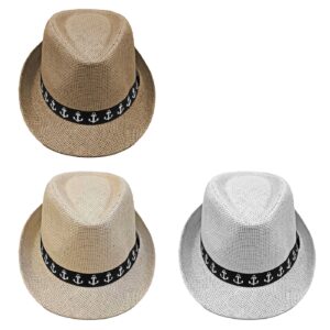 Καπέλο Καβουράκι Μονόχρωμο με Σχέδιο Άγκυρες 29cm SummerTiempo 622756