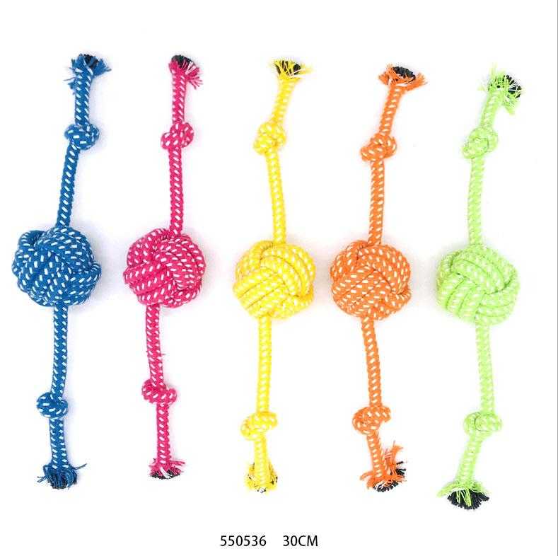 Παιχνίδι σκύλου σχοινί με μπάλα - 30cm - 12pcs - 550536 - Image 2