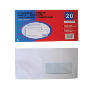 Σετ 20 αυτοκόλλητοι φάκελλοι αλληλογραφίας με παράθυρο