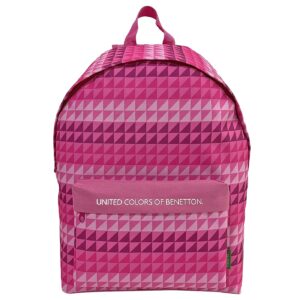 Σακίδιο ροζ Σχέδιο Τρίγωνα United Colors of Benetton 41x30x17cm Benetton