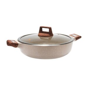 Ρηχή κατσαρόλα αντικολλητική με καπάκι - 2.7L - CA005-BS24-Beige - DSP - 563974