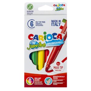 Μαρκαδόροι Carioca Jumbo 6mm σετ=6 Χρώματα  Carioca 40568