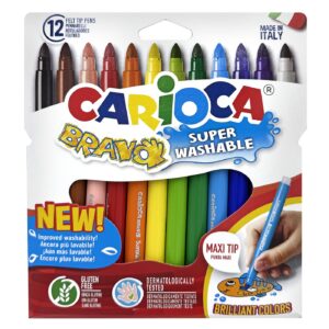 Μαρκαδόροι Carioca Bravo σετ=12 Χρώματα Μύτη ø6mm Carioca 42755