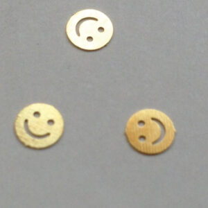 50 μεταλλικά διακοσμητικά νυχιών χρυσά Happy Face
