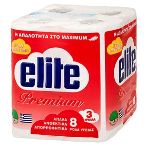 Χαρτί Υγείας Premium Elite πακ=8 Ρολά 75gr Elite