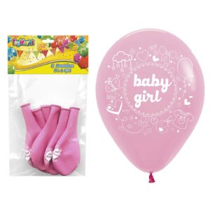 Μπαλλόνια 12" 6τεμ Baby Girl 30cm ToyMarkt 911266