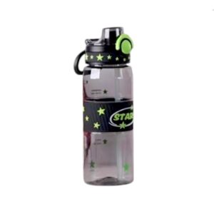 Φορητό παγούρι πλαστικό με καλαμάκι - 600ml - 722443 - Black