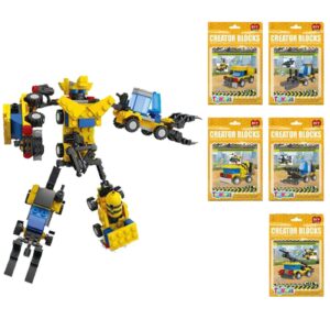 Σετ Τουβλάκια 5 Σχέδια Φτιάχνουν ένα Ρομπότ 12x18x3cm ToyMarkt 95414