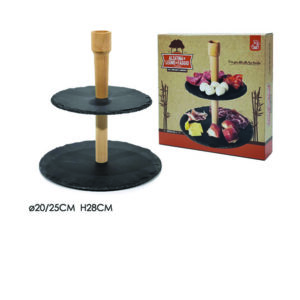 Διόροφη πιατέλα προβολής από σχιστόλιθο