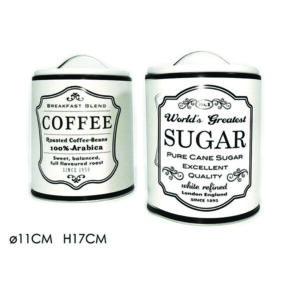 Τσίγκινο βάζο για καφέ-ζάχαρη