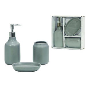 Σετ μπάνιου 3 τεμαχίων κεραμικό γκρι