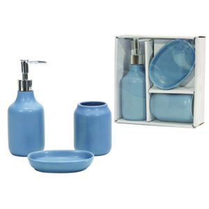 Σετ μπάνιου 3 τεμαχίων κεραμικό μπλε