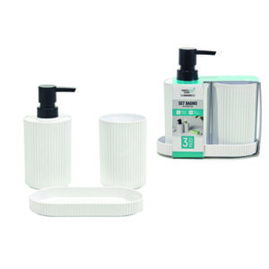 Σετ μπάνιου 3 τεμαχίων πλαστικό λευκό