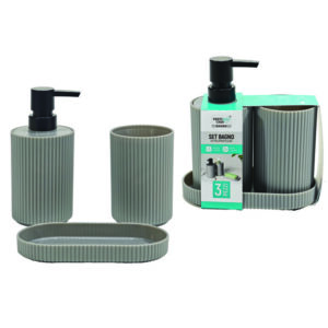 Σετ μπάνιου 3 τεμαχίων πλαστικό γκρι