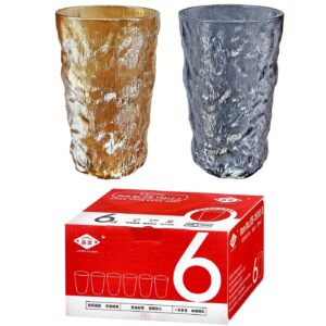 Ποτήρια Μεγάλα Σμιλεμένα Χρωματιστά σετ=6τεμ 13,5x8cm 370ml Homie 1002130