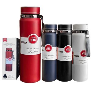 Θερμός Ανοξείδωτος Μονόχρωμος με Λουράκι 1000ml Homie 1002185