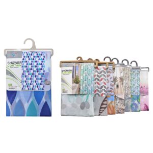 Κουρτίνα Μπάνιου Εμπριμέ Peva 180x180cm Homie 1011101