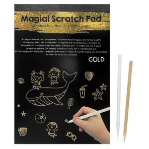 Magic Scratch Μπλόκ 40 Μαύρες Σελίδες & 2 Μολύβια 21x14,5cm JustNote 104371