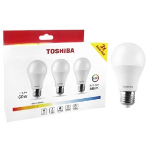 Λάμπες led Toshiba σετ=3 τεμ N_3pack a60 e27 8,5w 3000k  Toshiba 00168871