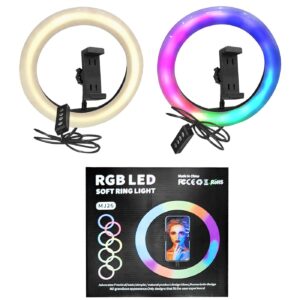Φωτιστικό Δαχτυλίδι με usb led Λευκό & Πολύχρωμο φως ø20cm JustNote 10953